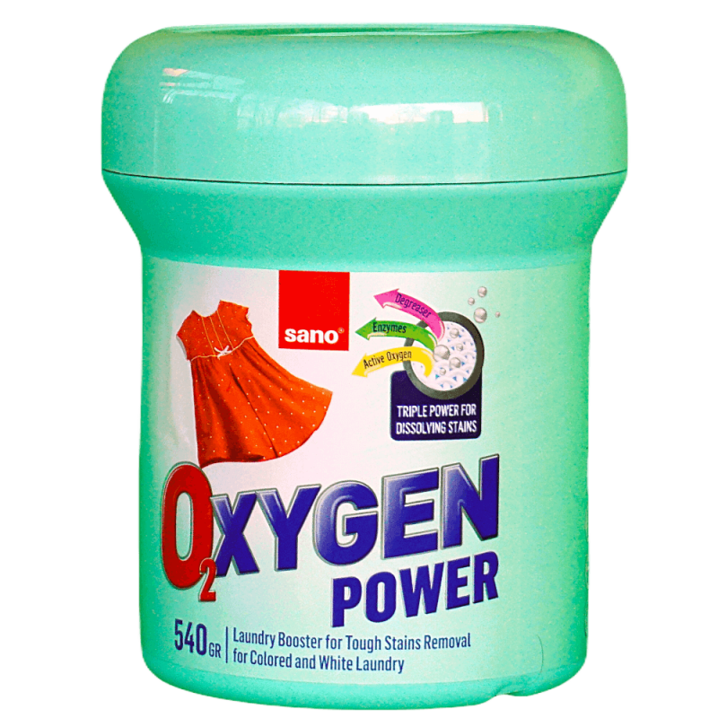 Pudră pentru îndepărtarea petelor de pe țesăturile colorate Sano Oxygen Powder Colored 540 g